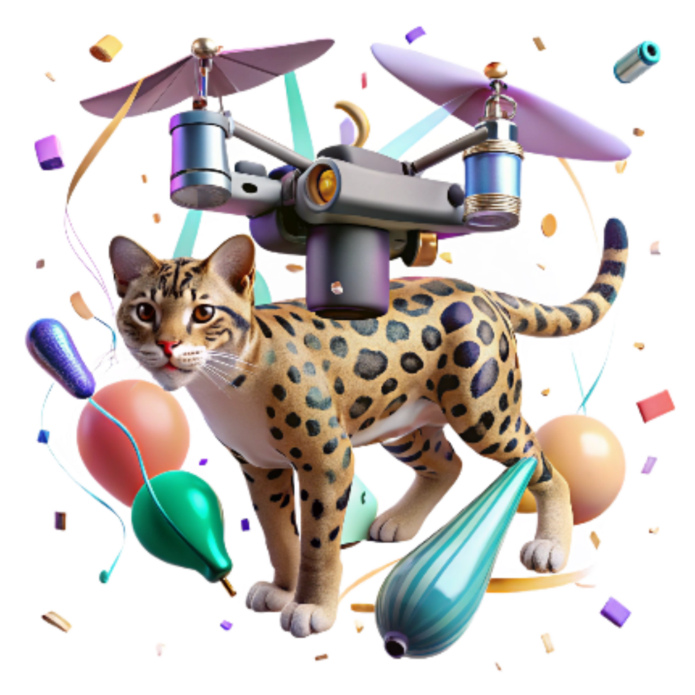 vibrant artistic Drone Photographing Clouded Leopard Cub Transparent Background genuine png