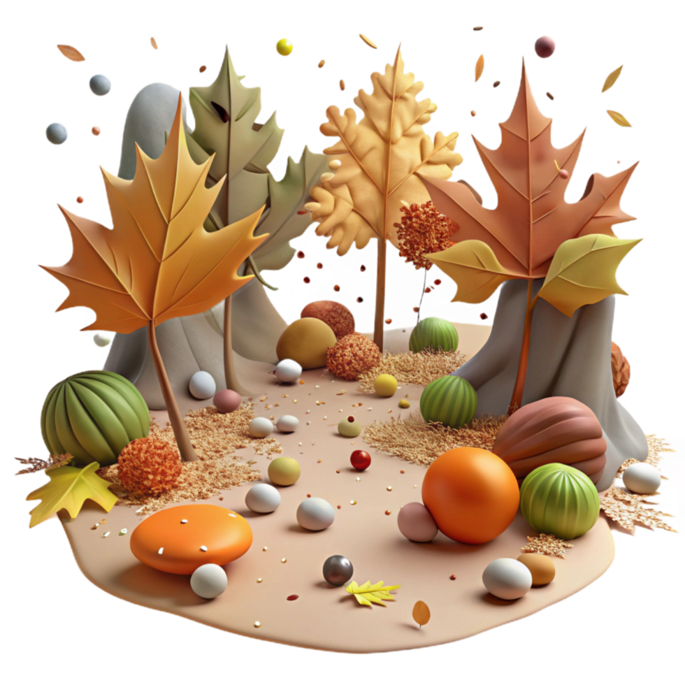 magnificent creative Forest Floor Fallen Leaves Cutout Element professional png