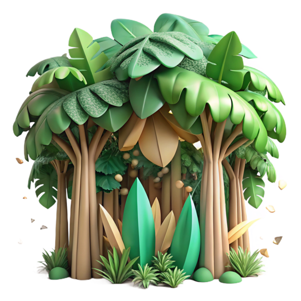 vibrant rustic Dense Jungle Canopy Cutout Element high resolution png
