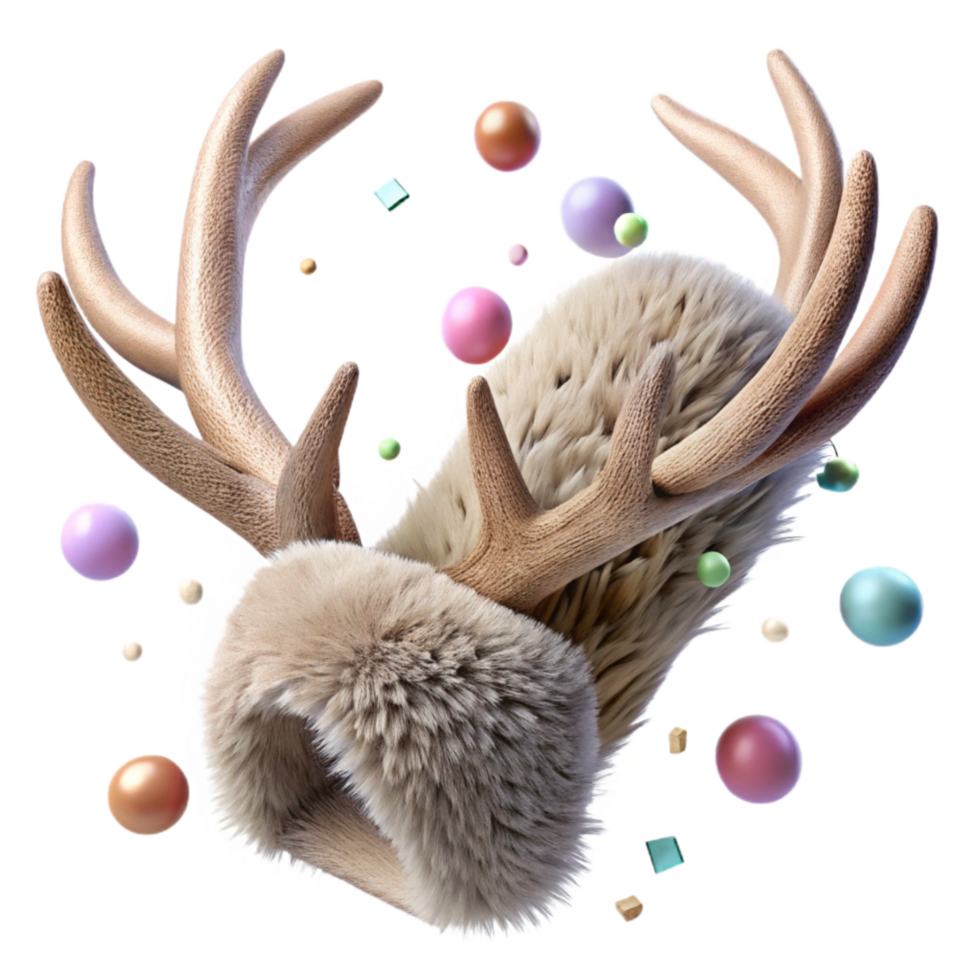 impressive rustic Caribou Migration Antler Detail Cutout Fur Texture Transparent Background authentic png