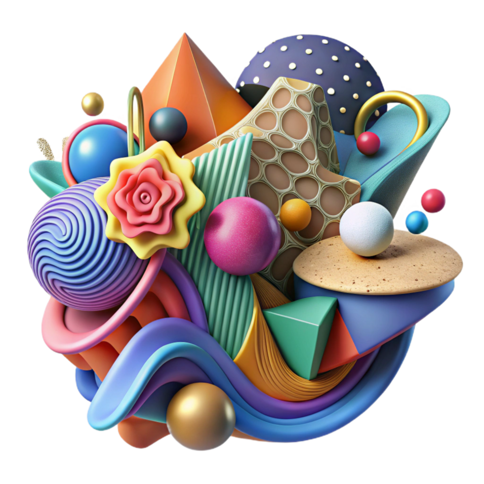 impressive creative Colorful Mural Abstract Design Cutout with Dynamic Composition exclusive png