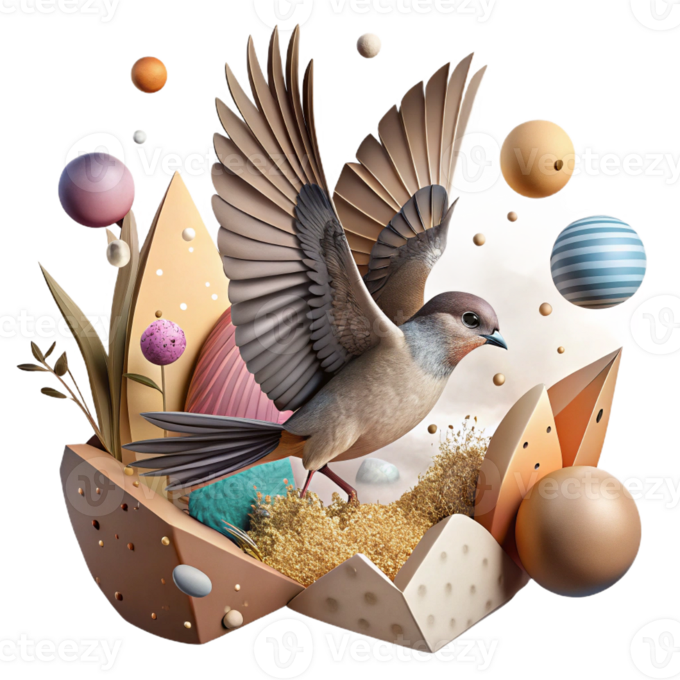impressive classic Bird in Flight Over Rewilded Landscape Isolated high quality png