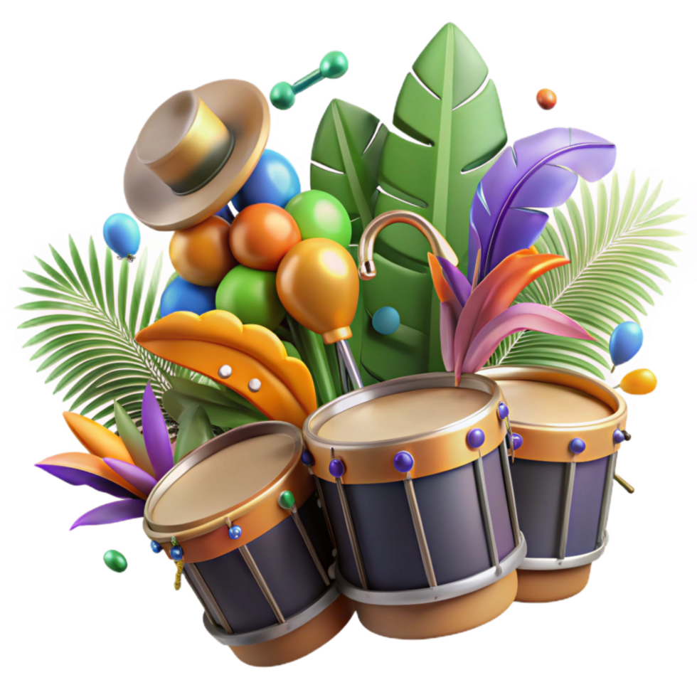 vibrant vintage Brazilian Carnival Music Steel Drums Rhythmic Beat png