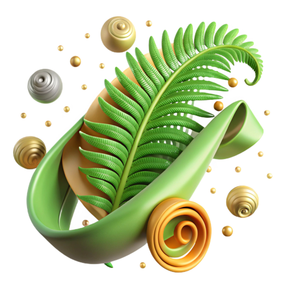 stunning modern Fern Frond Unfurling Isolated Element original png