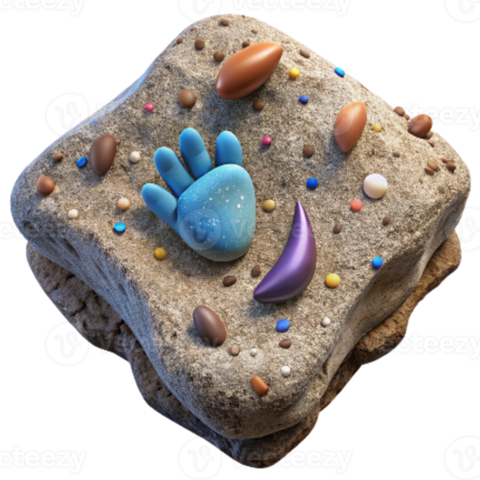 wonderful rustic Bird Footprint on Rock Textured Surface Transparent Background professional png