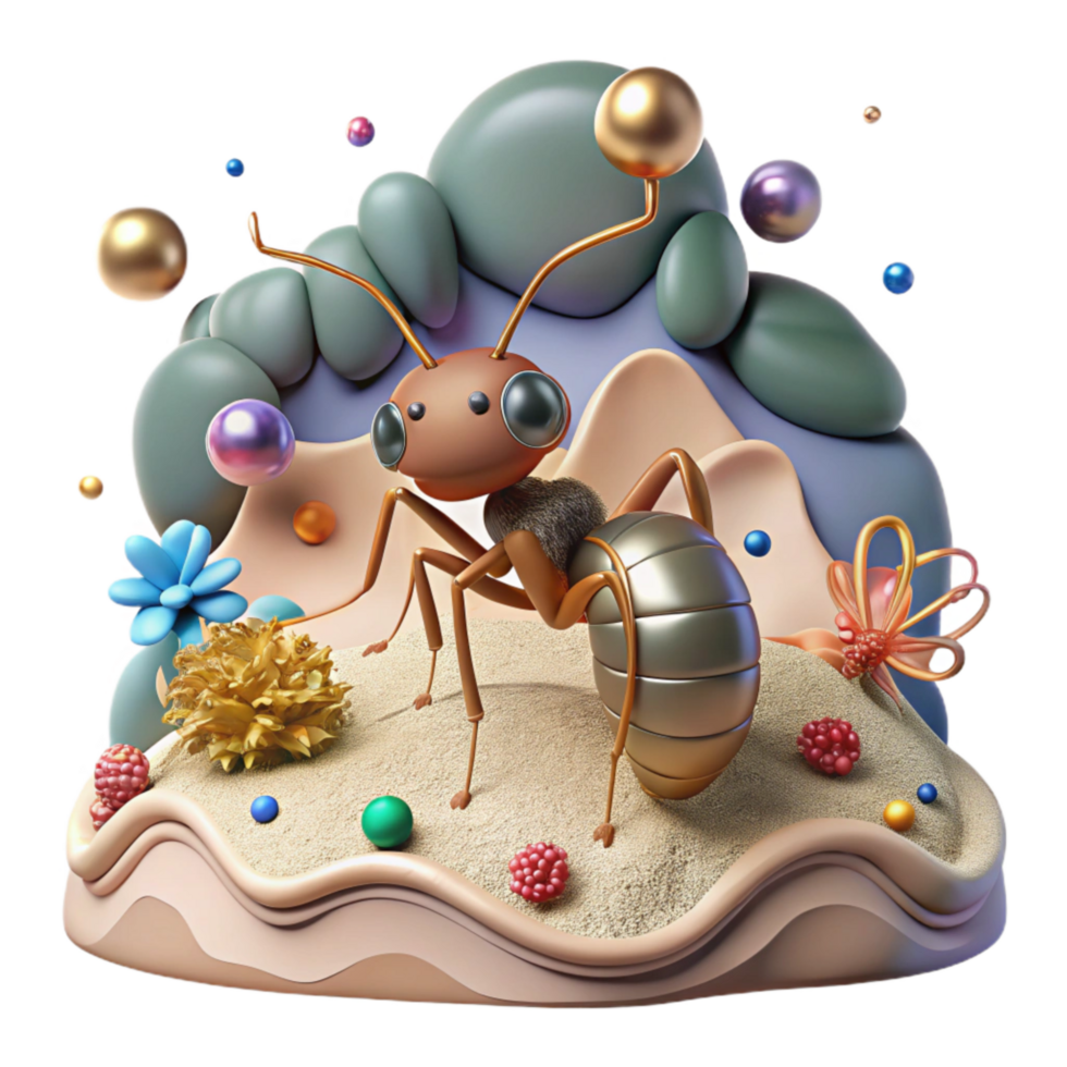 vibrant creative Ant Colony Underground View Illustration Isolated Element professional png