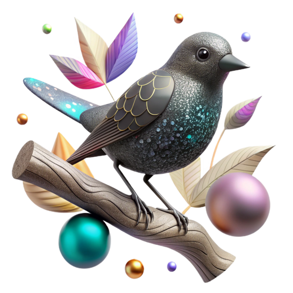 stunning vintage Bird Silhouette with Tree Branch Isolated Element genuine png