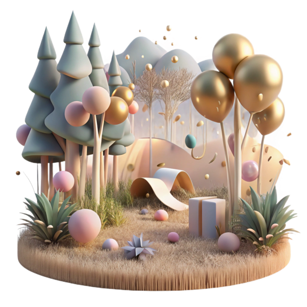 dramatic modern Forest Meadow at Dawn Transparent Background exclusive png