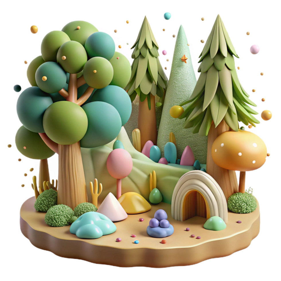 extraordinary modern Diverse Forest Scene Cutout Isolated on White exclusive png