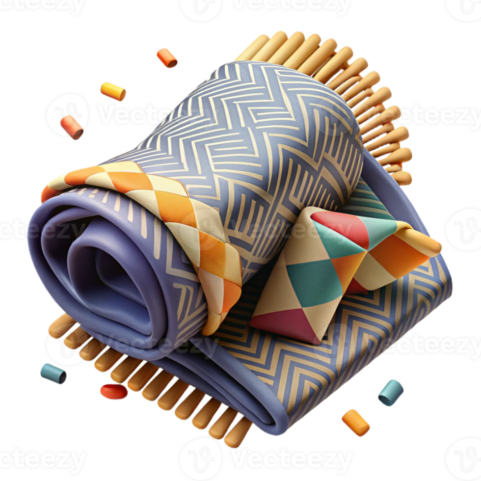 vibrant rustic Geometric Patterned Throw Blanket Isolated png