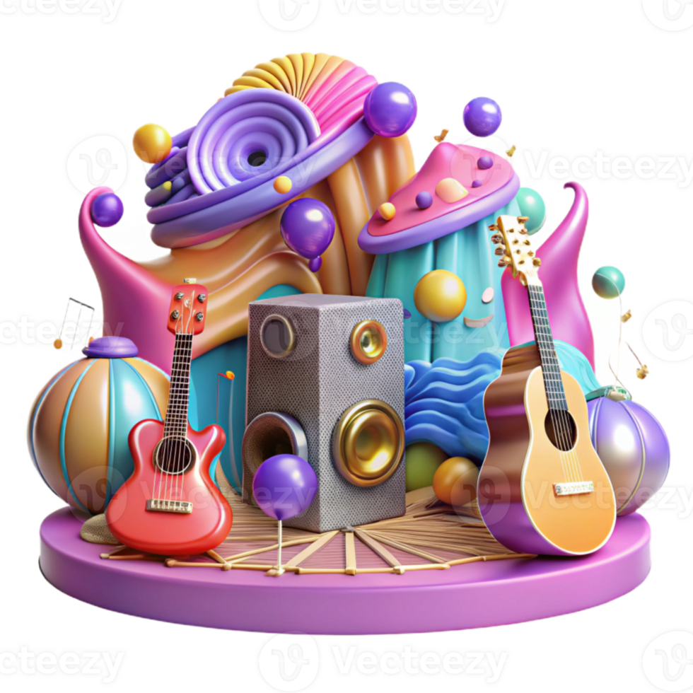 elegant minimalist Community Gathering Music Festival Vibrant Colors Transparent Background genuine png