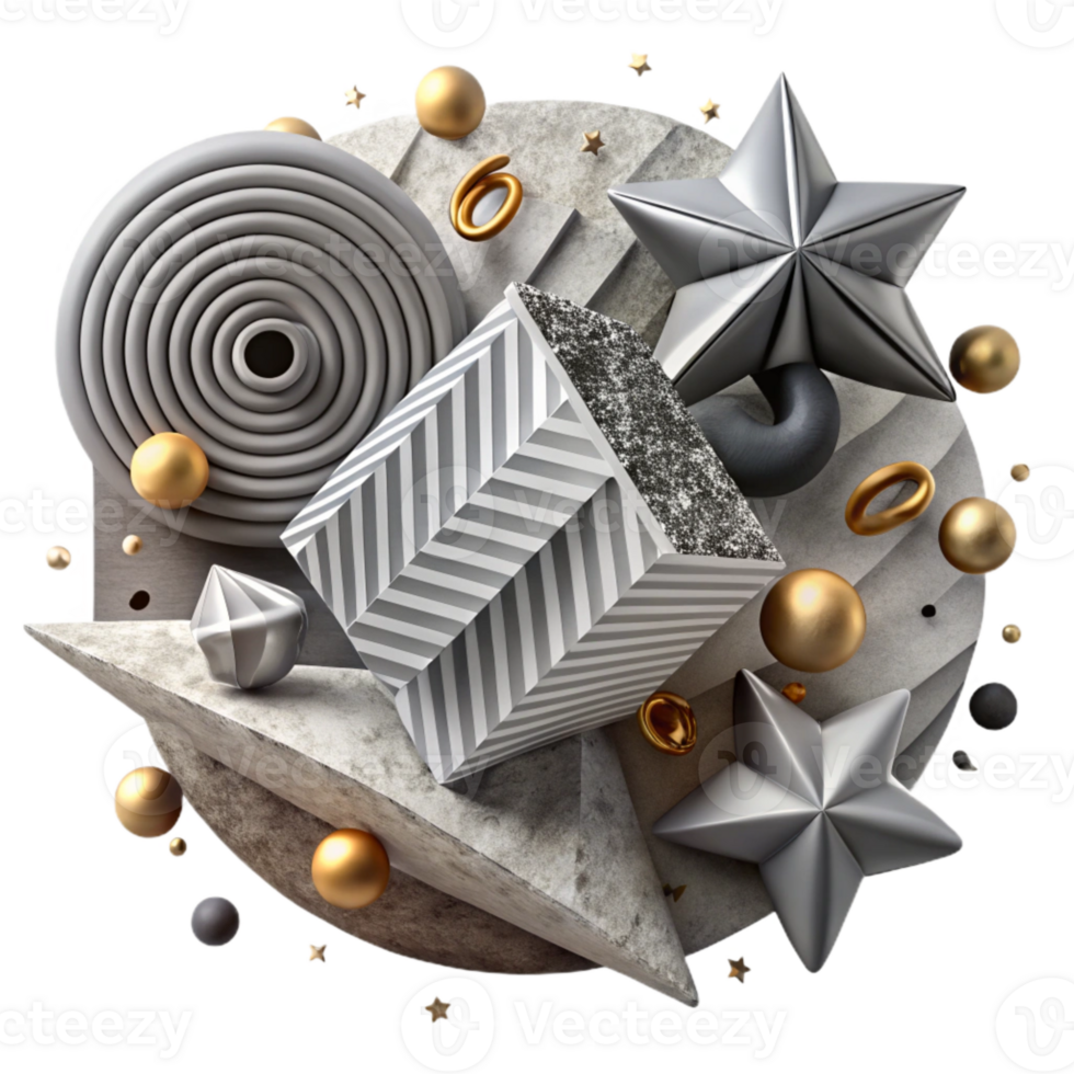extraordinary abstract Geometric Pattern Gray Scale Isolated Element detailed png