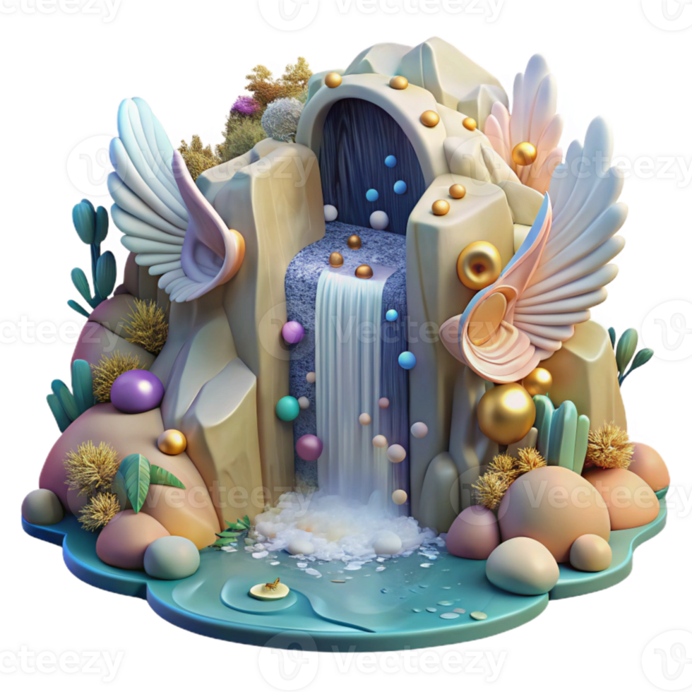 impressive artistic Angel Falls Style Waterfall Transparent Background high resolution png