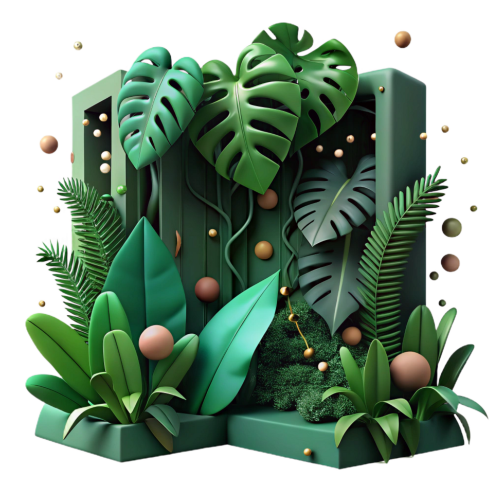 beautiful contemporary Dark Green Jungle Vines Cutout authentic png