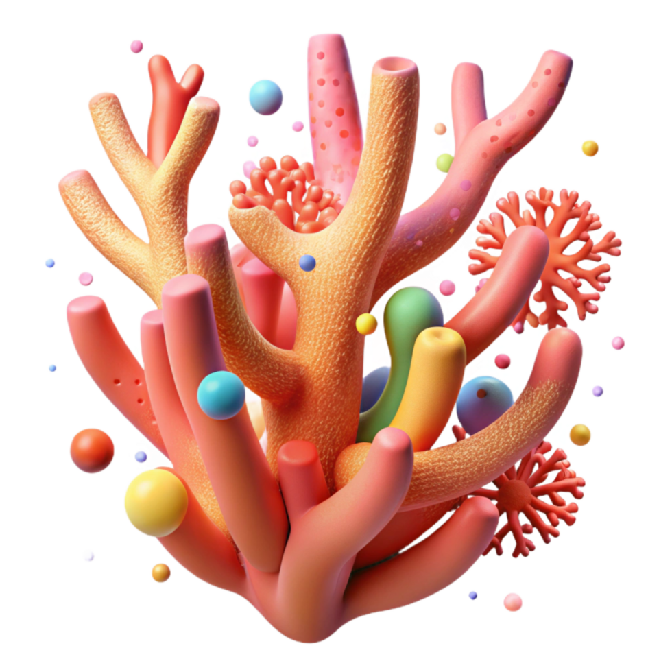 beautiful classic Coral Branch Isolated Element Colorful Polyps high quality png