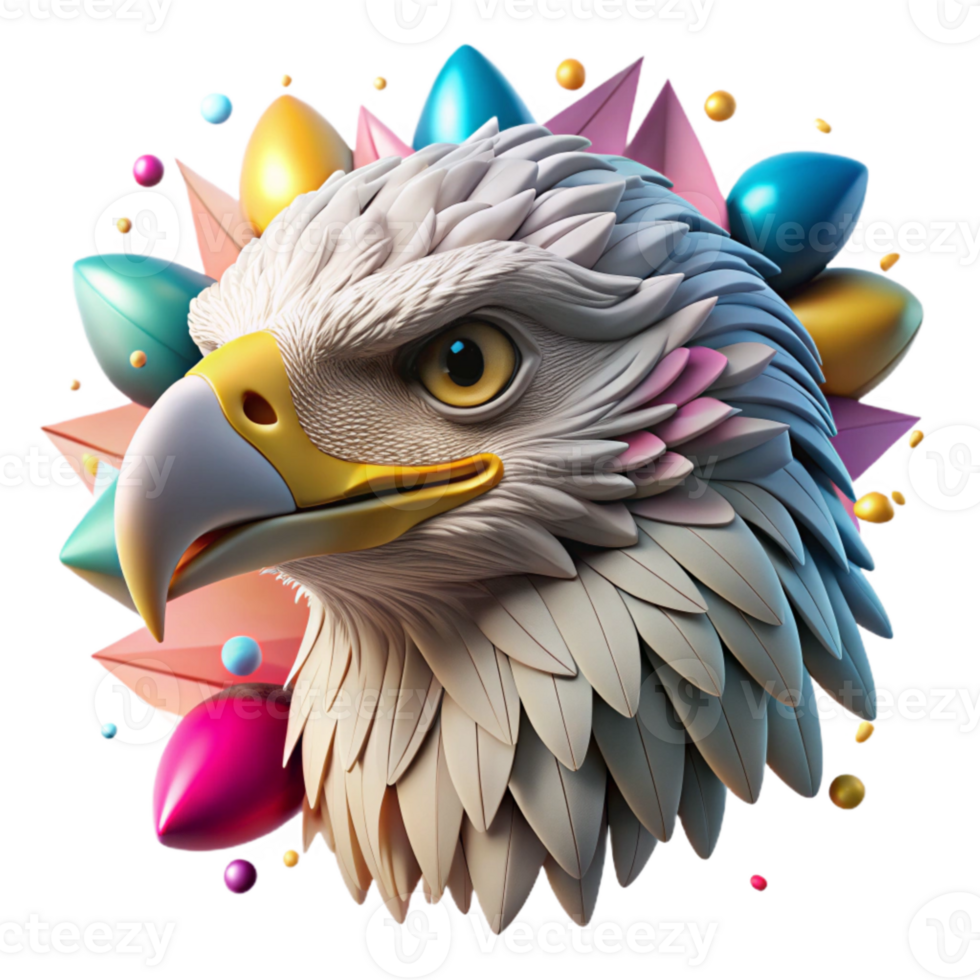 beautiful minimalist Detailed Carving of Eagle Head Transparent Background professional png