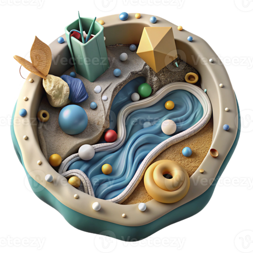 wonderful artistic Contaminated Water with Plastic Microfibers Top View Cutout original png