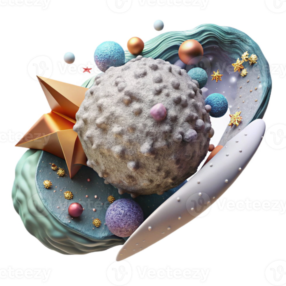 beautiful modern Comet Nucleus Isolated with Ice Texture professional png