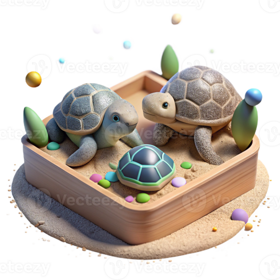 extraordinary abstract Endangered Turtle Hatchlings in Zoo Sandbox Cutout genuine png