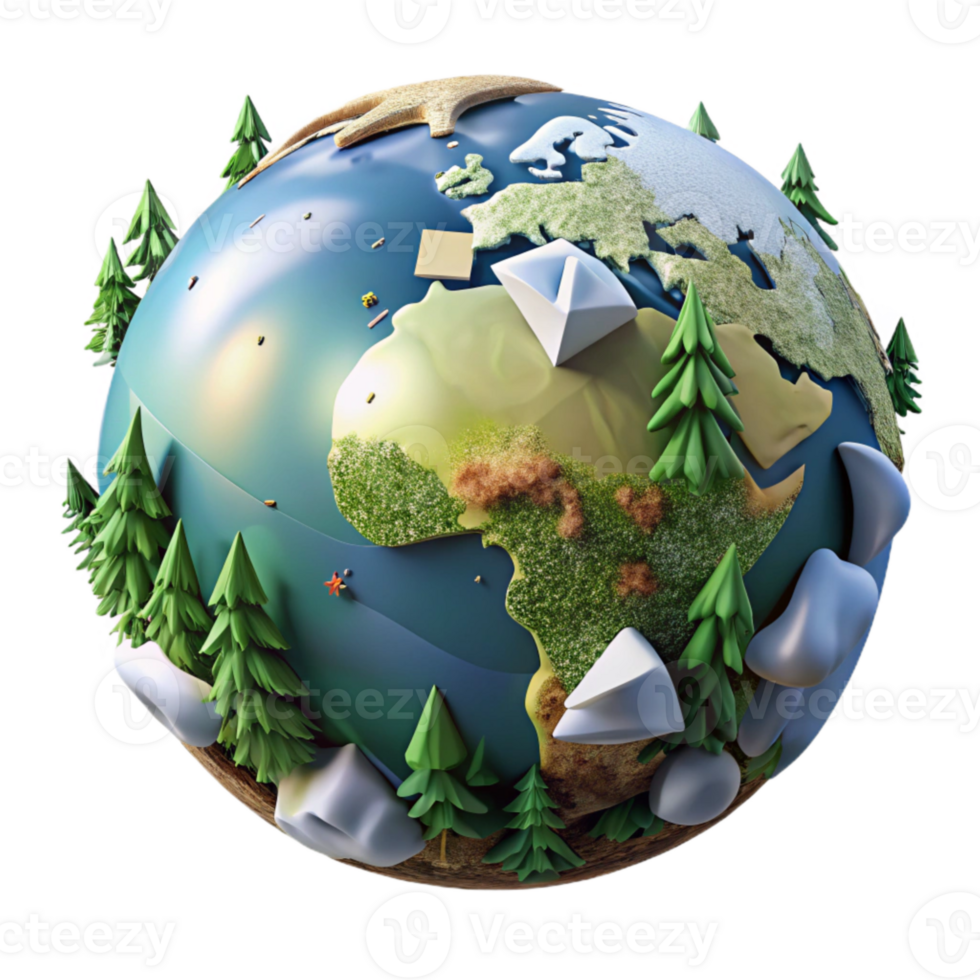 extraordinary classic Globe Showing Forest Coverage Cutout Element high quality png