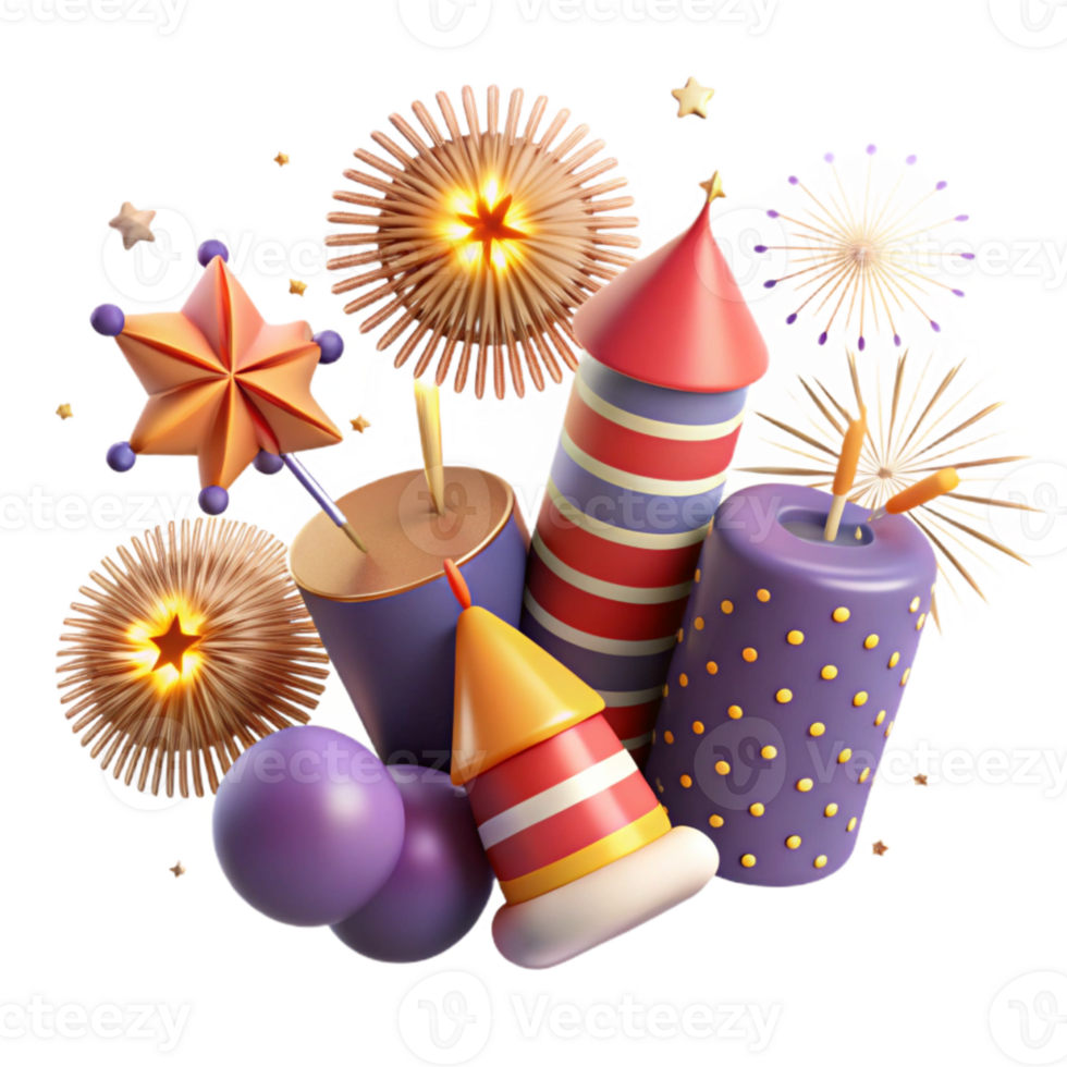 beautiful traditional Diwali Fireworks Display Isolated Sparkling Lights png