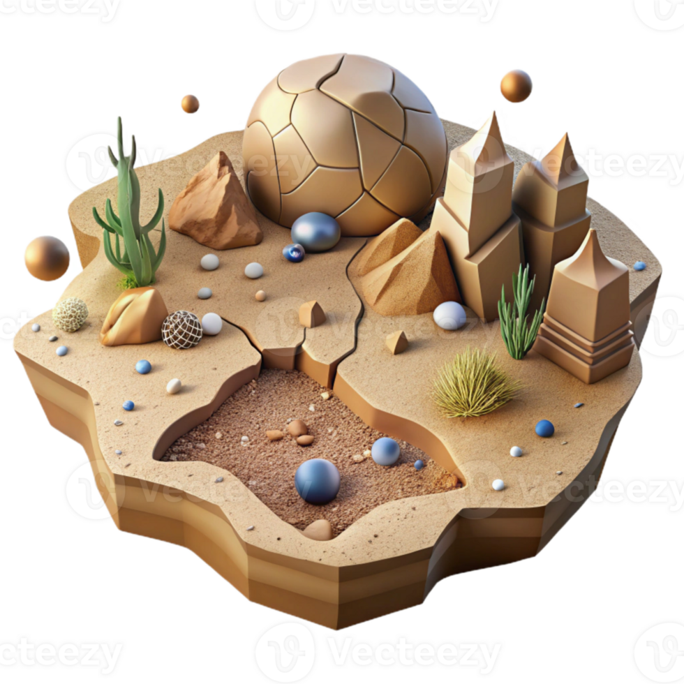 serene abstract Drought Stricken Landscape Cracked Earth Cutout png