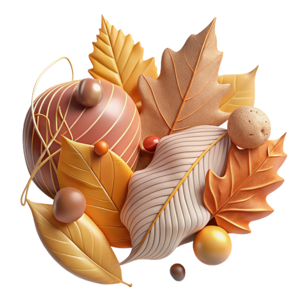 beautiful traditional Fallen Autumn Leaves Isolated Element detailed png