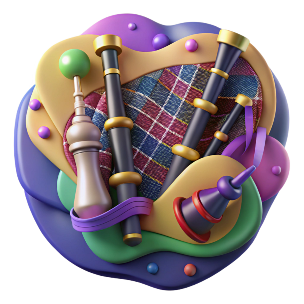 wonderful contemporary Bagpipes Scottish Design Cutout Isolated high quality png