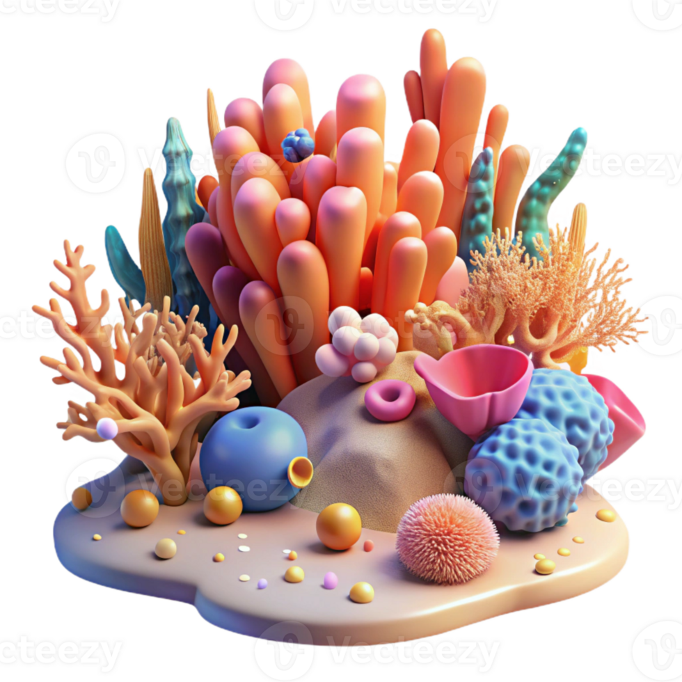 extraordinary modern Coral Reef Vibrant Colors Transparent Cutout png