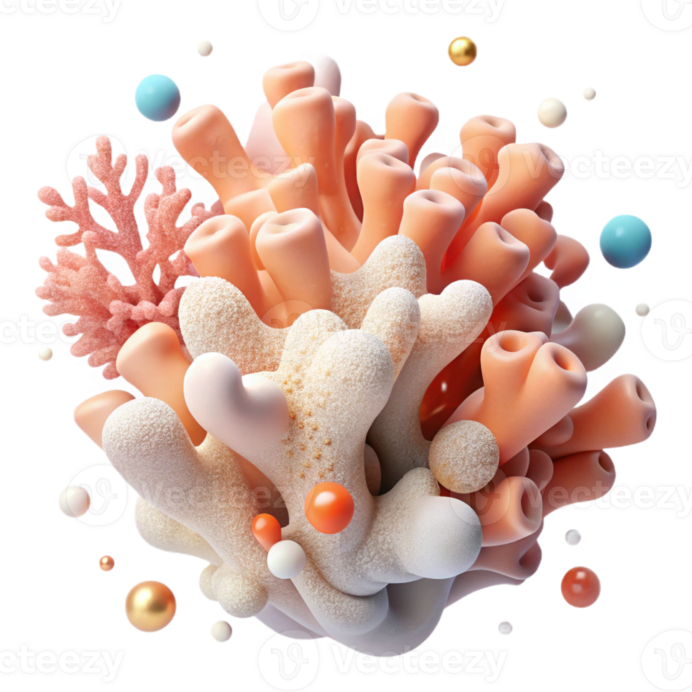 vibrant classic Coral Bleaching Close Up Isolated White Background exclusive png