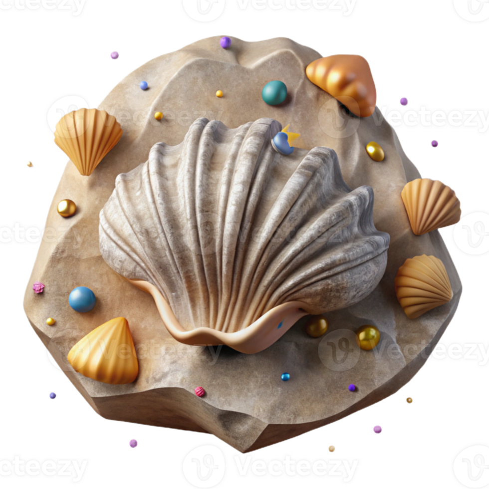magnificent modern Fossil Shell Imprint Rock Texture Transparent Background premium png