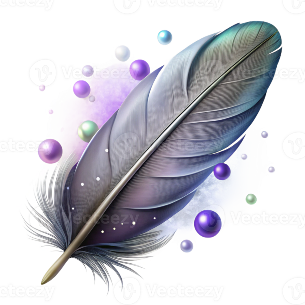 magnificent traditional Bird Feather with Bokeh Effect Isolated Element premium png