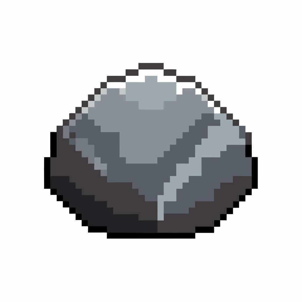 Pixel Art Stone Icon Retro Styled Graphic for Games and Apps vector