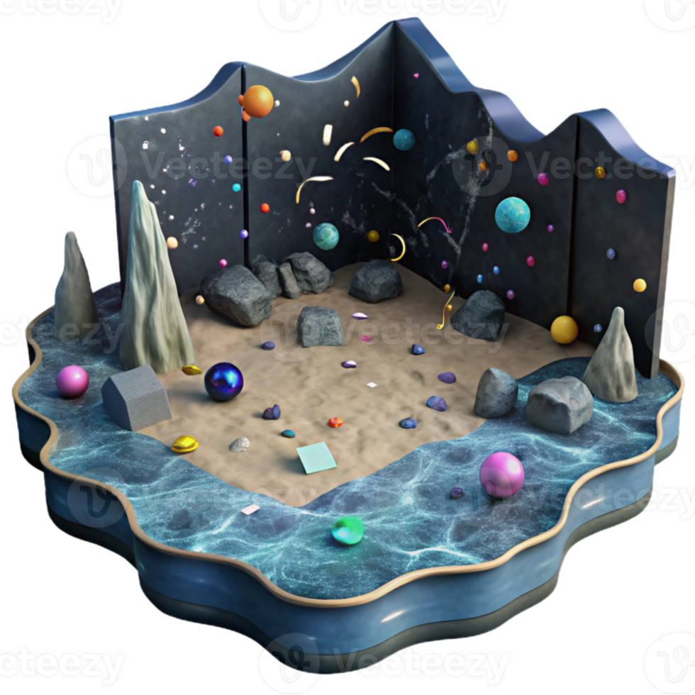 stunning traditional Dark and Empty Ocean Floor Transparent Background original png