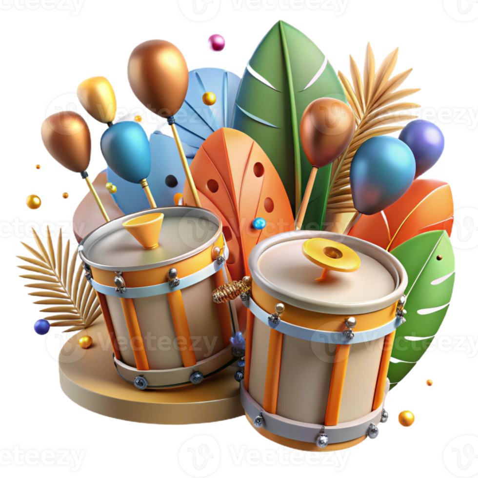 serene modern Brazilian Carnival Music Steel Drums Rhythmic Beat high resolution png