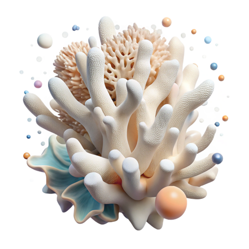 elegant traditional Dying Coral Cutout Bleached White Transparent Background professional png