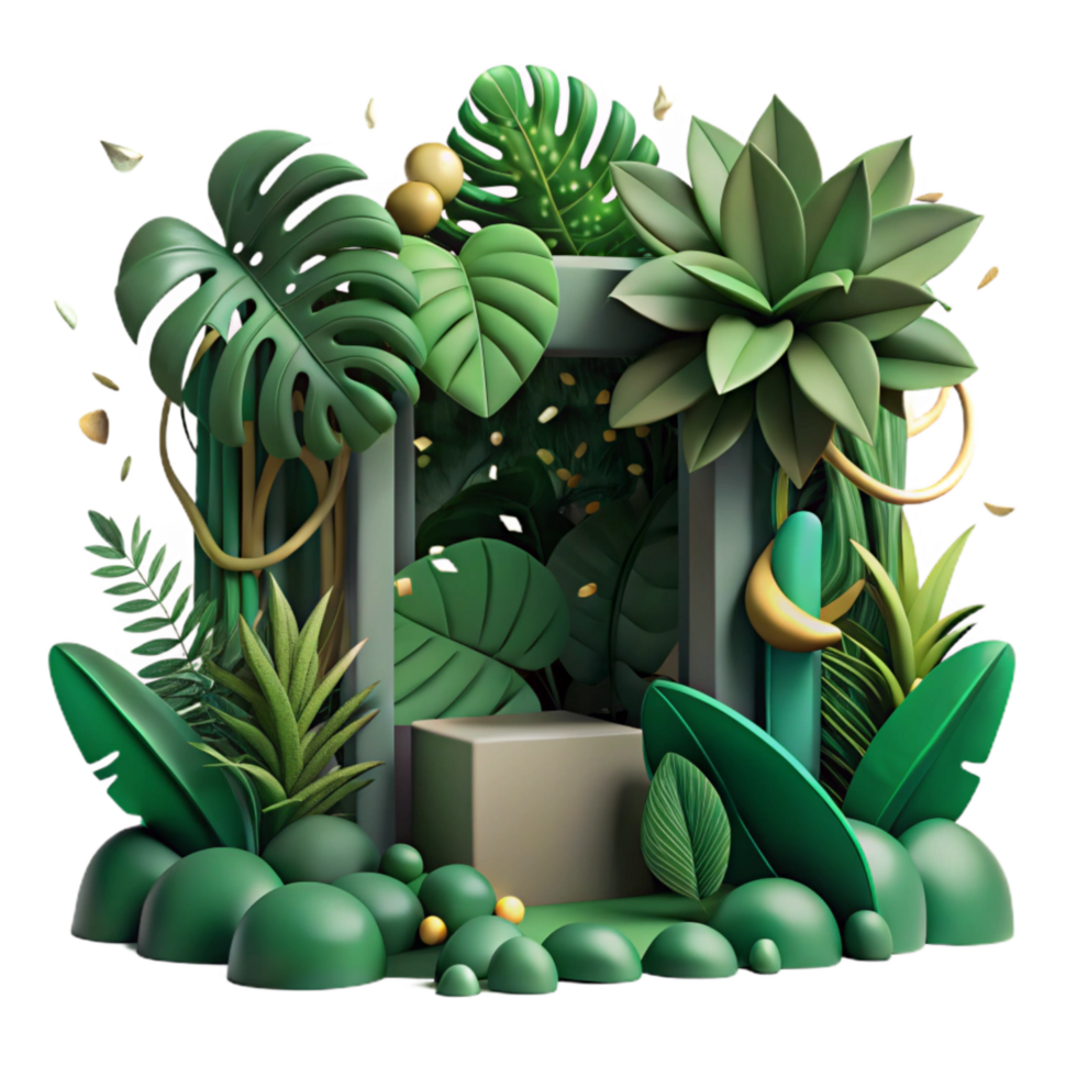 magnificent vintage Dark Green Jungle Vines Cutout original png