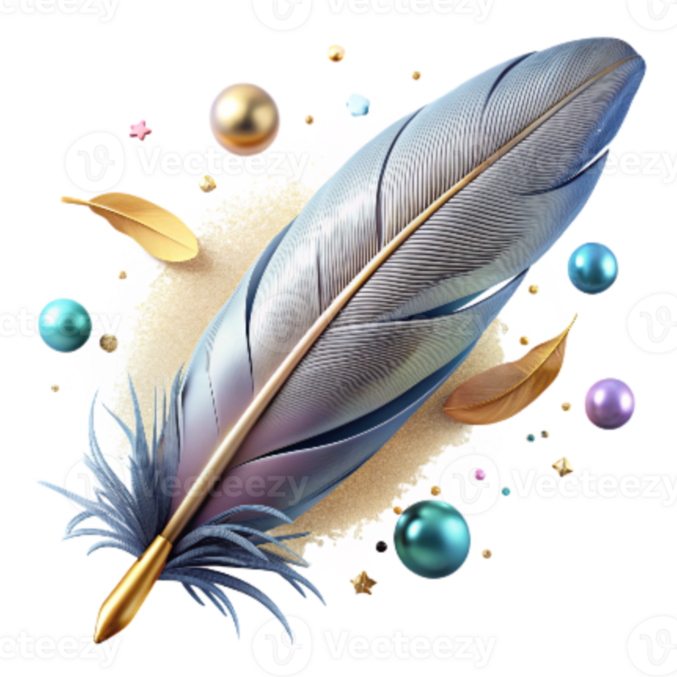 vibrant rustic Bird Feather Close Up Isolated with Fine Details genuine png