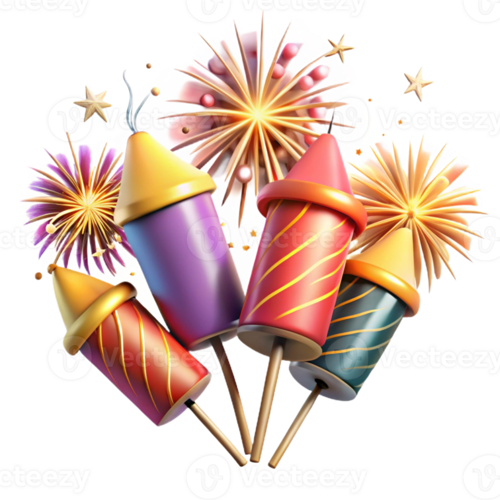 extraordinary vintage Diwali Fireworks Bright Sparks Transparent Background premium png