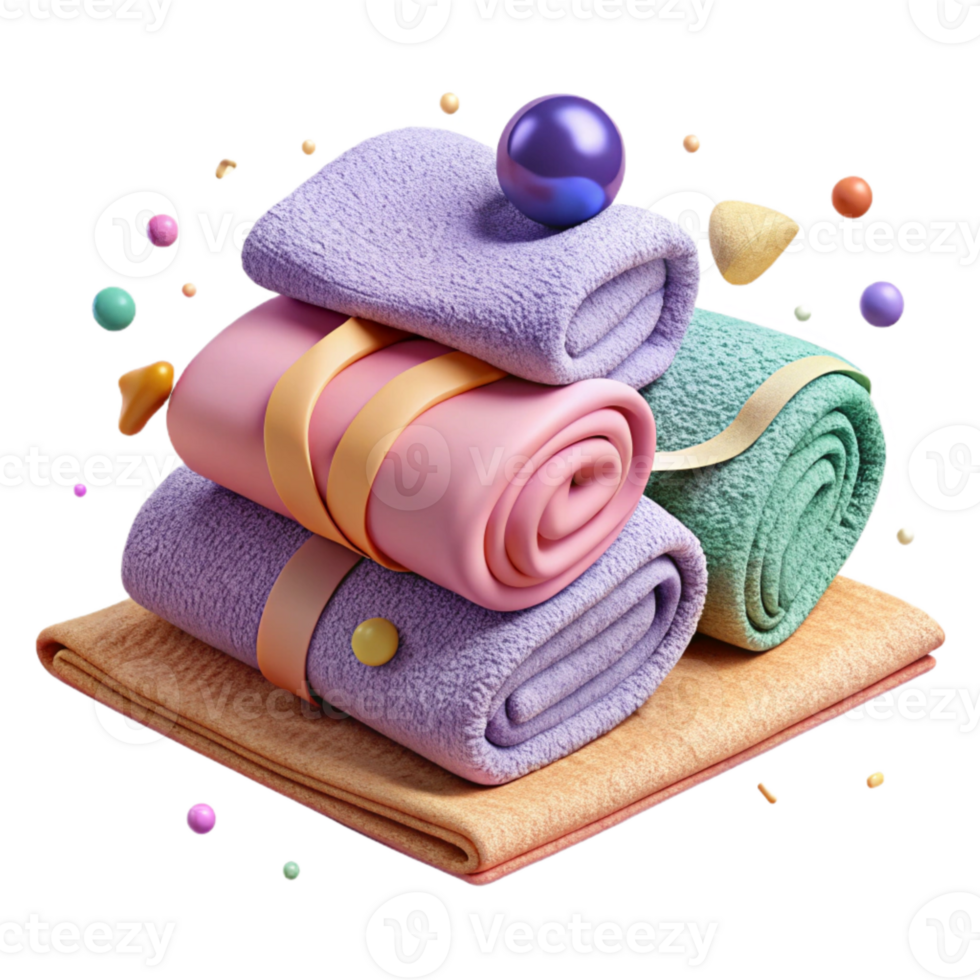 elegant traditional Bathroom Towels Folded Neatly Isolated exclusive png