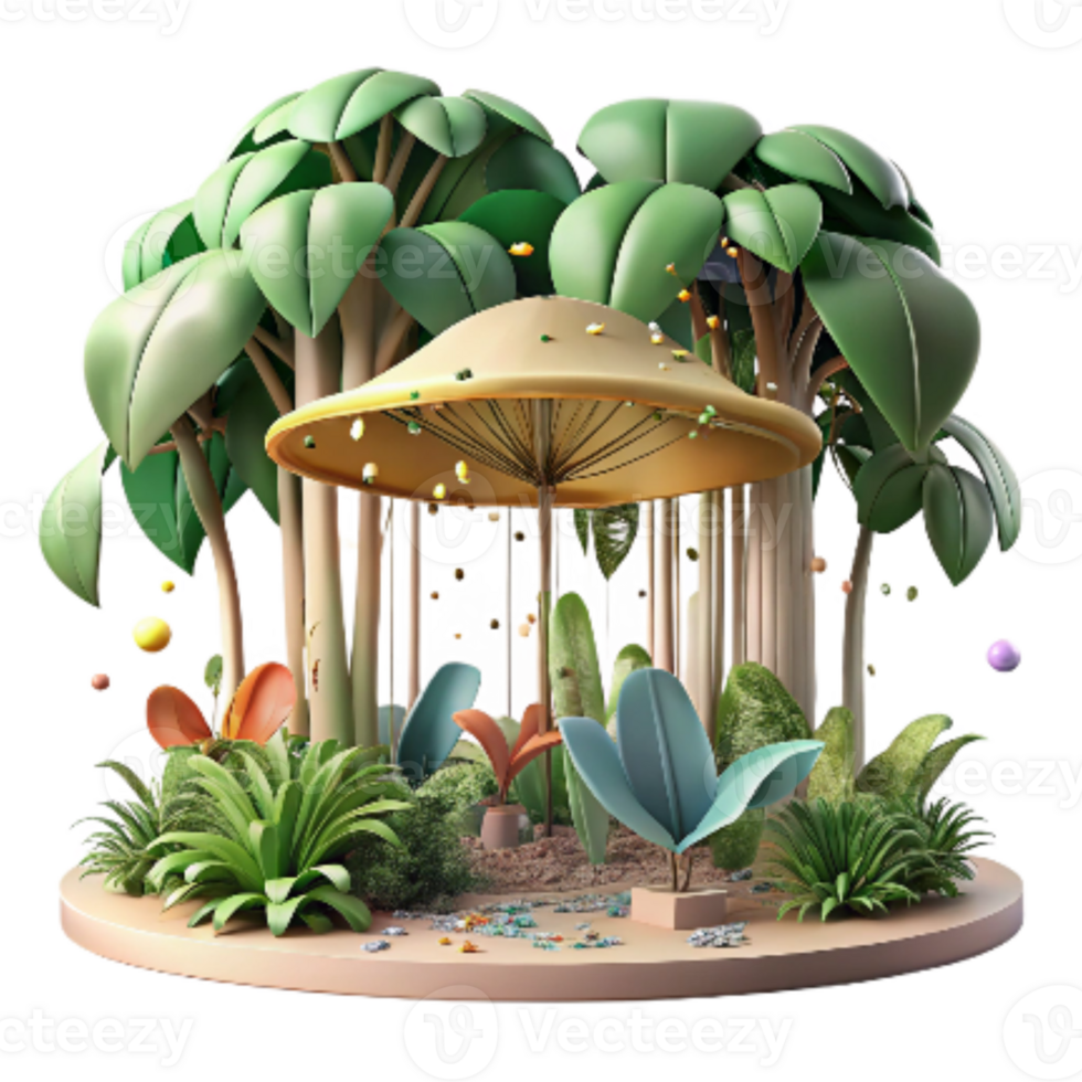 dramatic minimalist Diverse Rainforest Canopy Scene Transparent Element genuine png