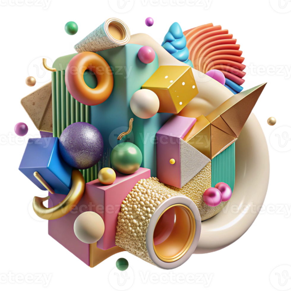beautiful artistic Colorful Mural Abstract Design Cutout with Dynamic Composition png