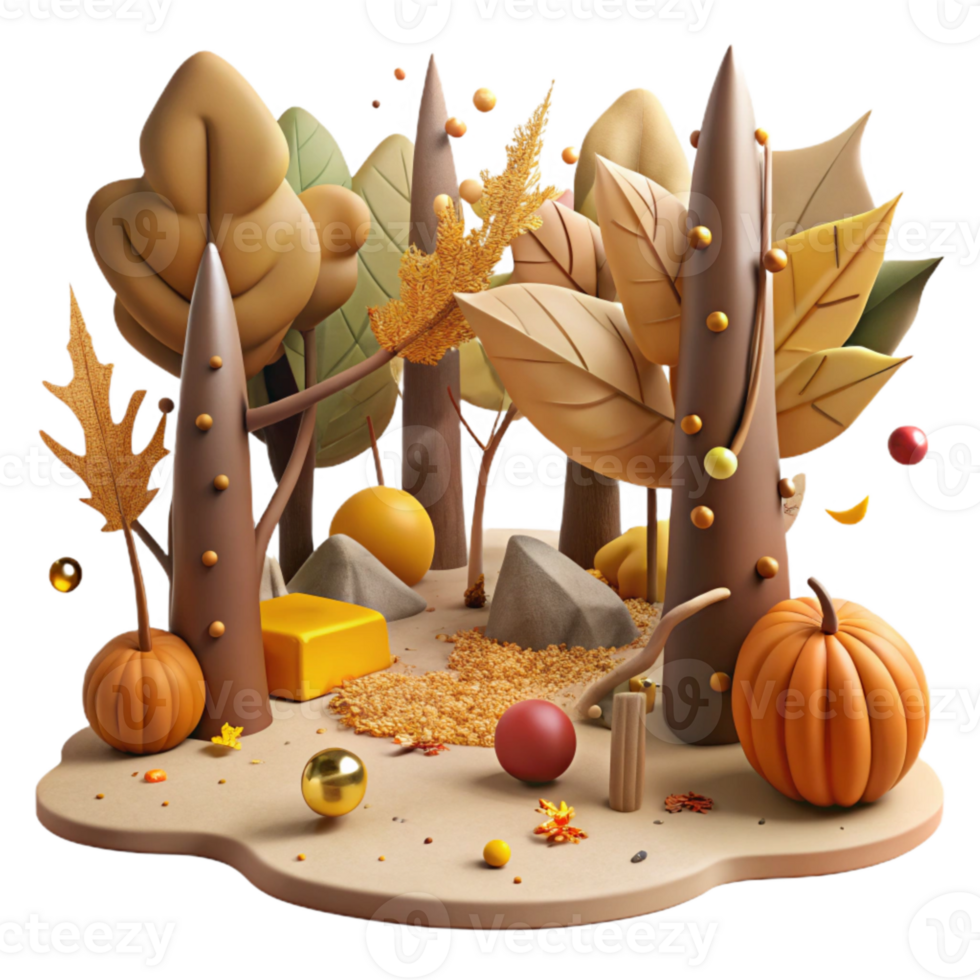 elegant creative Forest Floor Fallen Leaves Cutout Element professional png