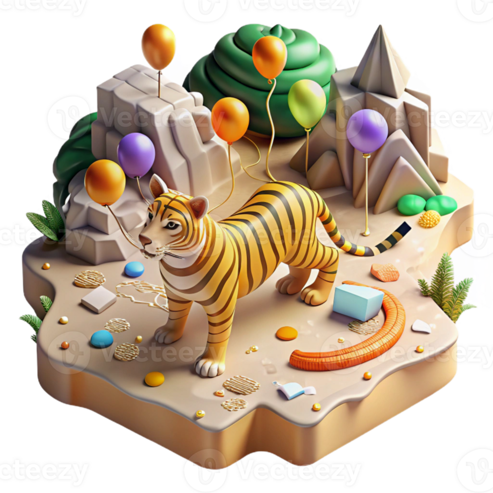 dramatic artistic Ai Mapping Tiger Territory Cutout high resolution png