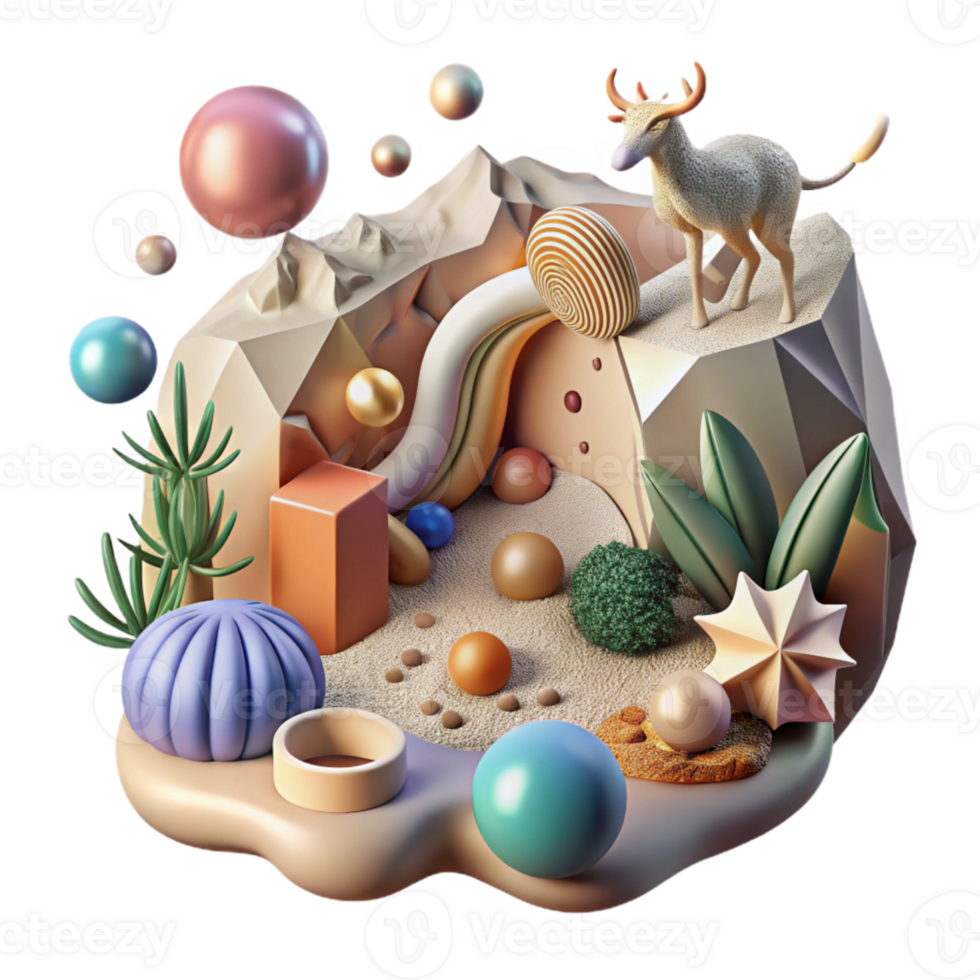 elegant abstract Diminishing Wildlife Resources and Human Impact Transparent Background High Saturation high resolution png