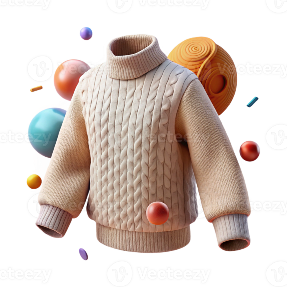 dramatic traditional Arctic White Icelandic Lopapeysa Sweater with Circular Pattern Cutout Element genuine png