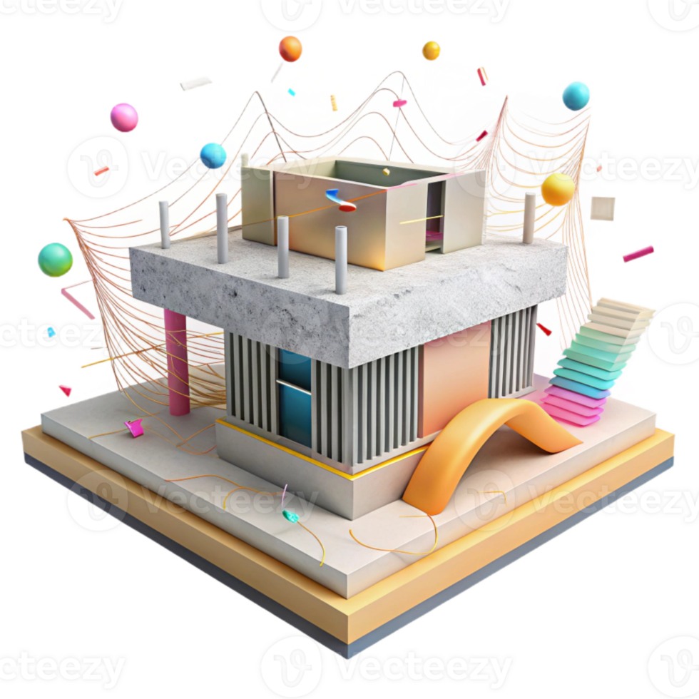 wonderful rustic Architectural Sketch with Hand Drawn Lines Transparent Background professional png