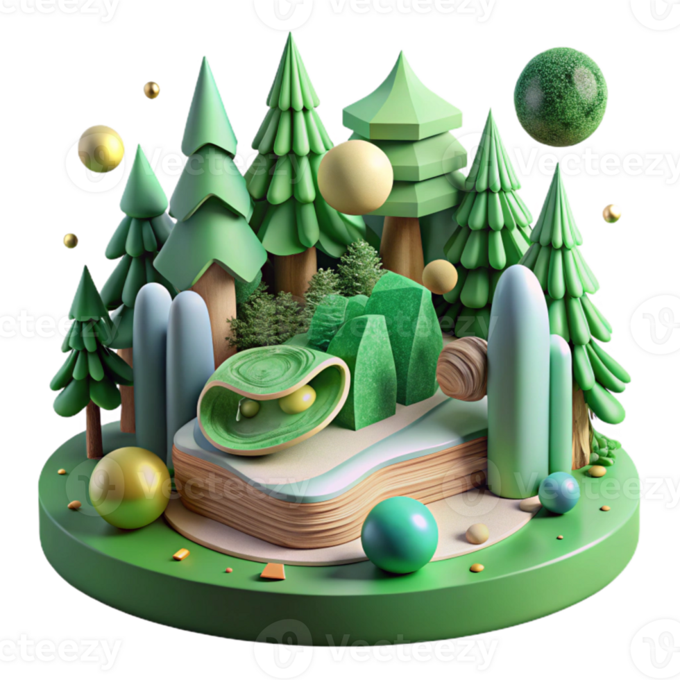 magnificent creative Forest Ecosystem Layers Transparent Background Green Hues genuine png