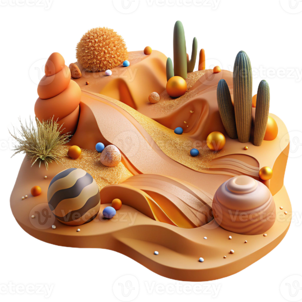 stunning rustic Desert Biome Landscape Cutout Orange Sand Dunes high resolution png