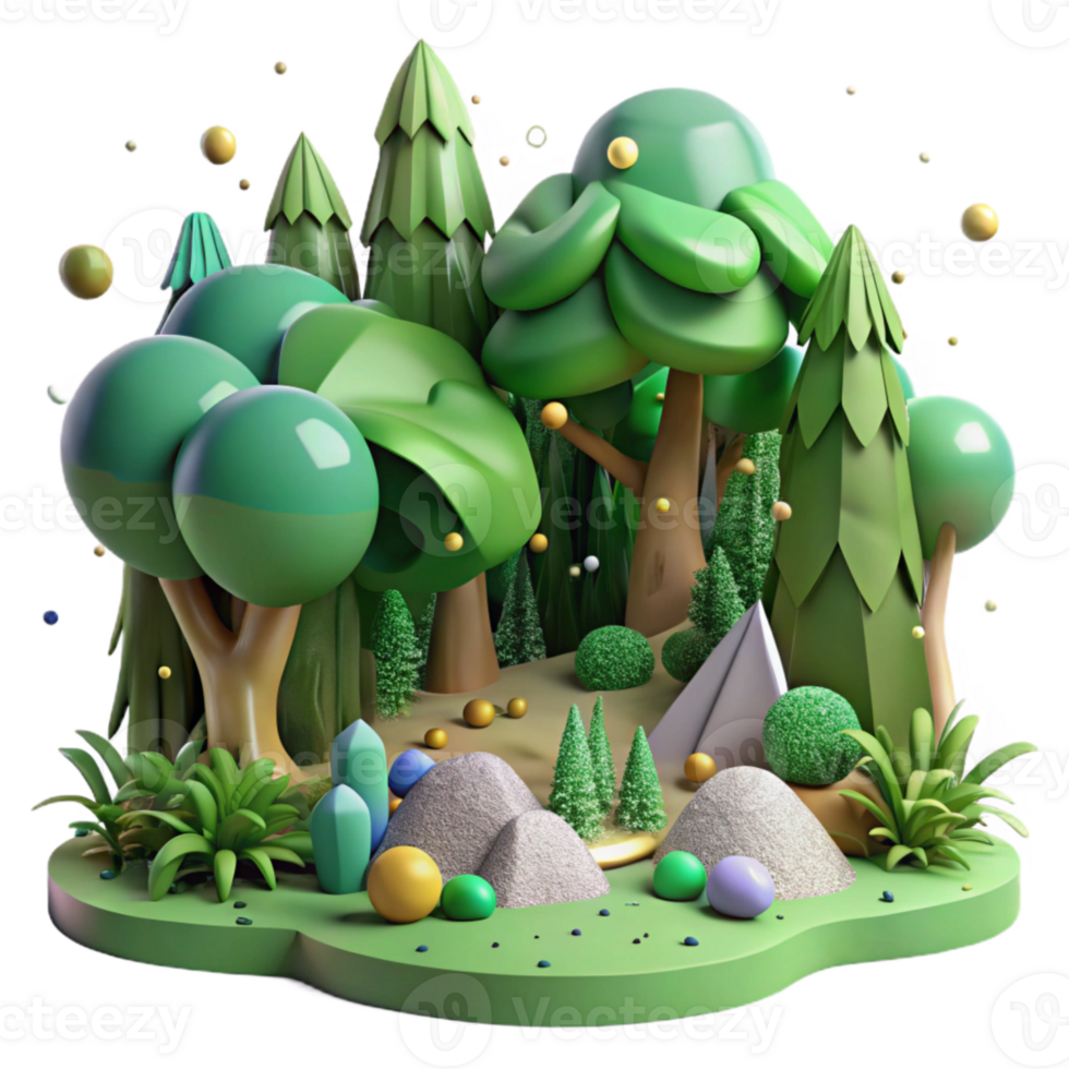 magnificent rustic Forest Scene Cutout with Lush Greenery png